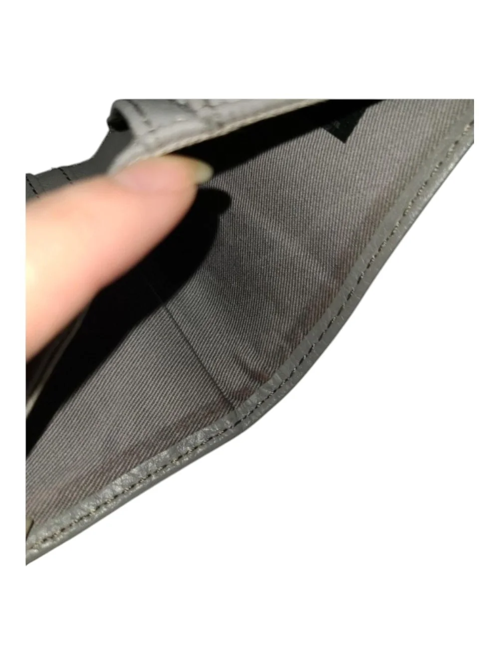 Fossil Pebbled Gray Leather Bifold Wallet